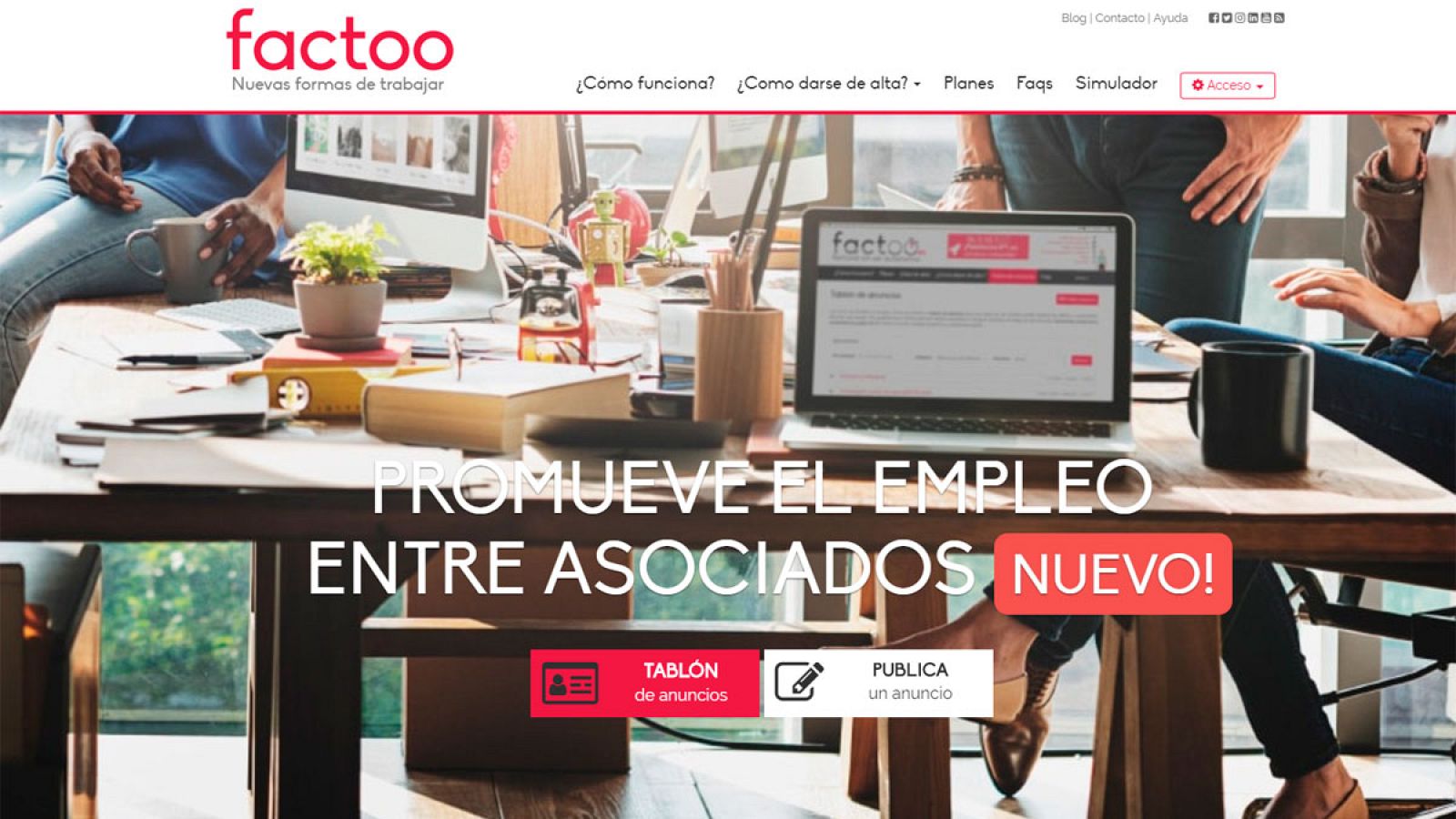 Imagen de la página web de Factoo