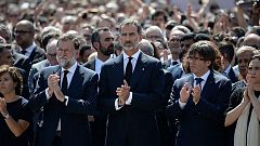 Barcelona grita "no tengo miedo" tras el minuto de silencio por los atentados en Cataluña