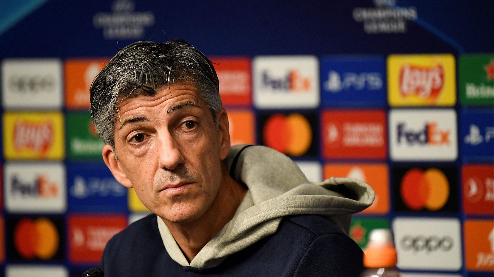 Imanol Alguacil en la rueda de prensa antes del Real Sociedad - PSG