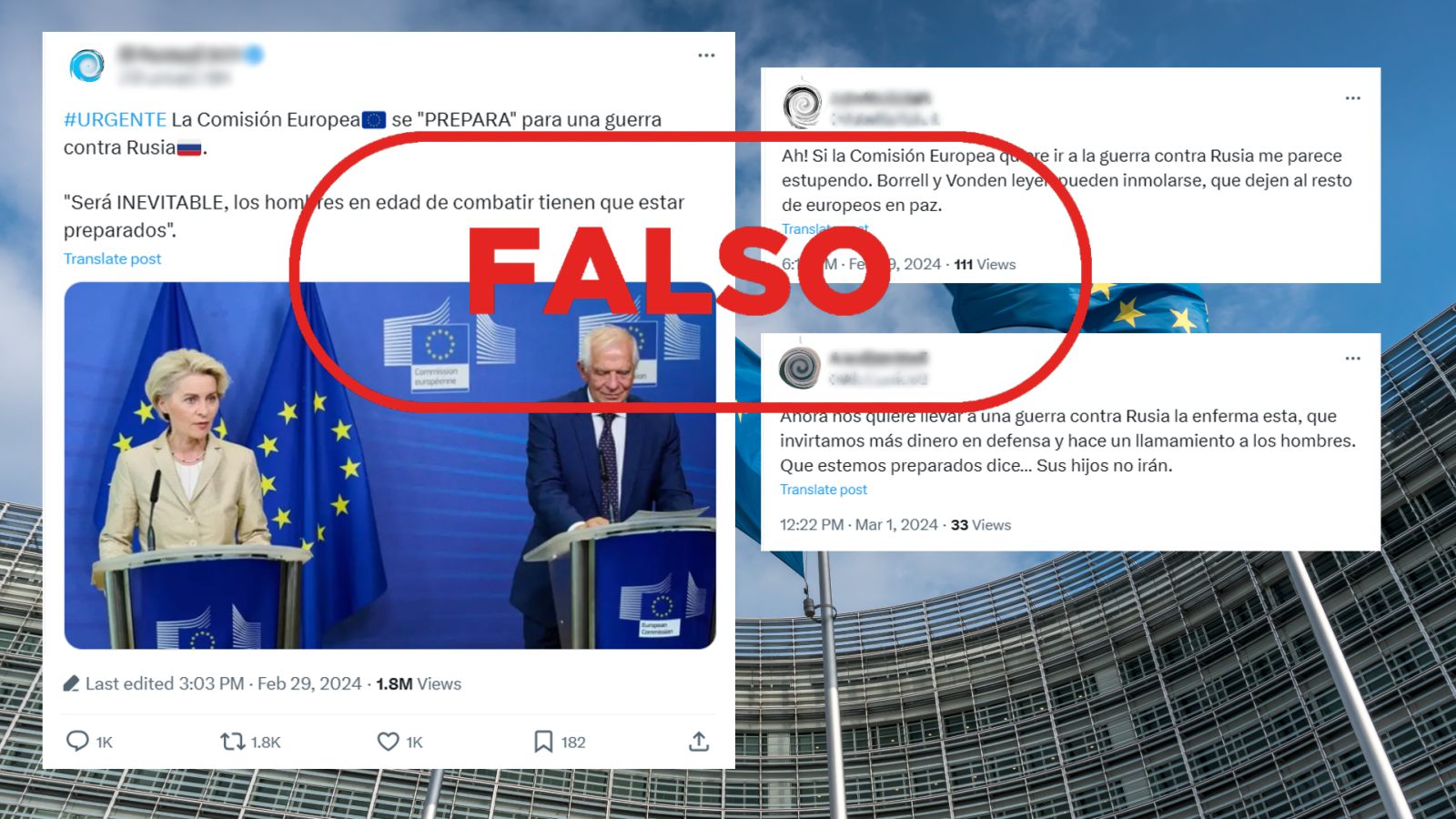 La Comisión Europea no ha dicho que se “prepara” para una guerra contra Rusia, es falso