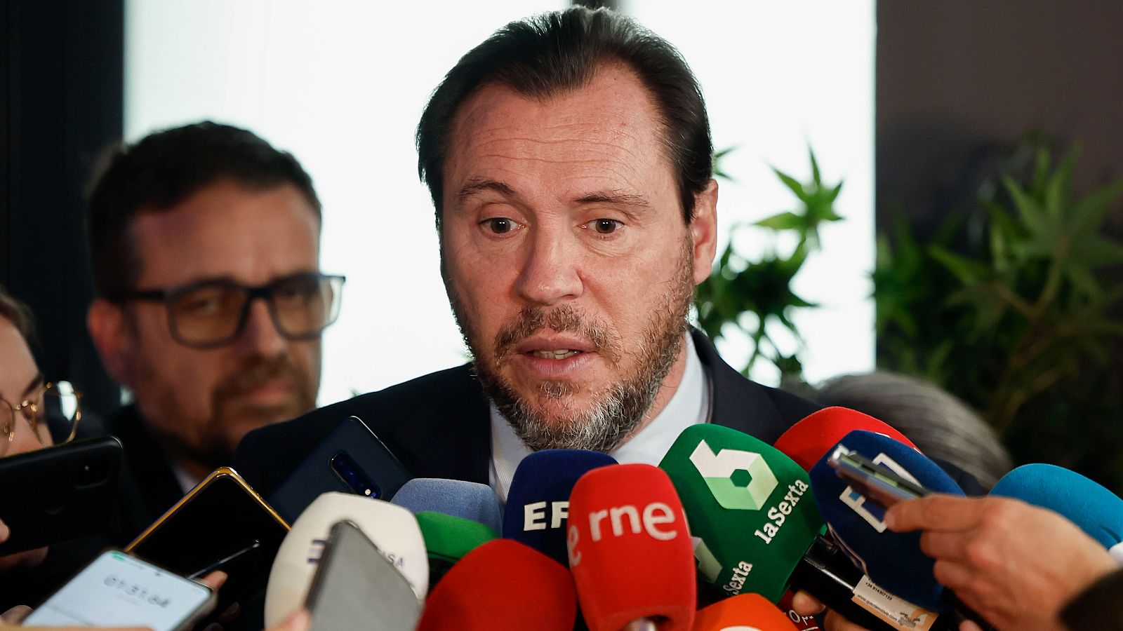 El ministro de Transportes y Movilidad Sostenible, Óscar Puente, en un acto este miércoles en Madrid