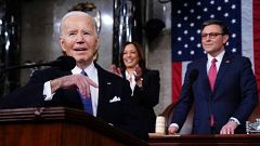 Biden carga contra Trump y marca las líneas de la campaña electoral en el discurso del Estado de la Unión