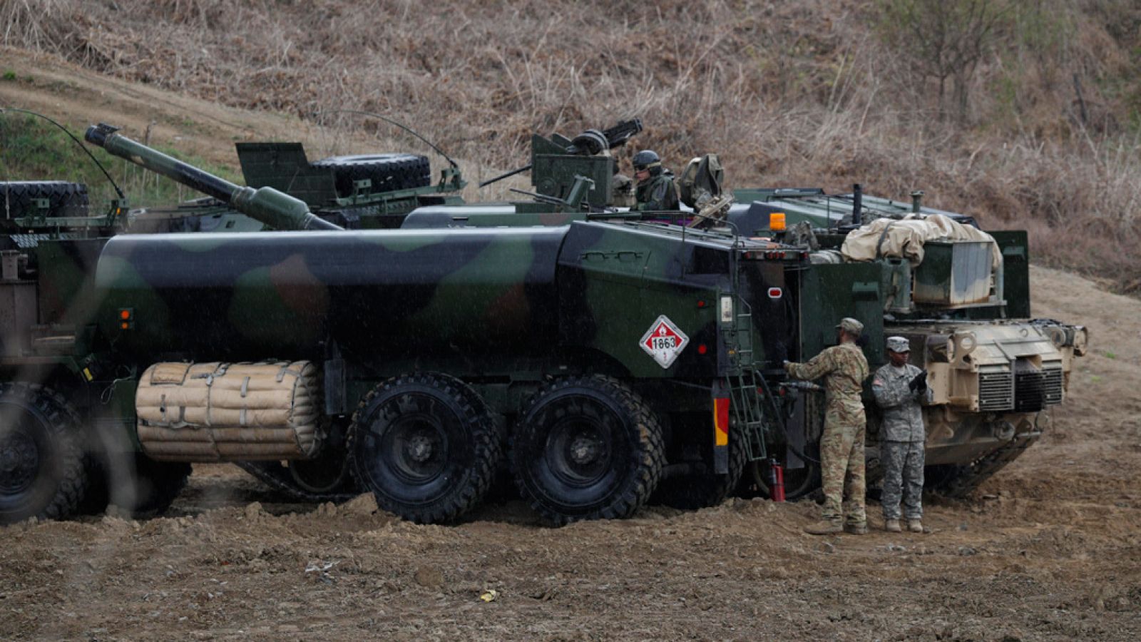 Imagen de archivo de soldados estadounidenses participando en maniobras militares de Corea del Sur y Estados Unidos