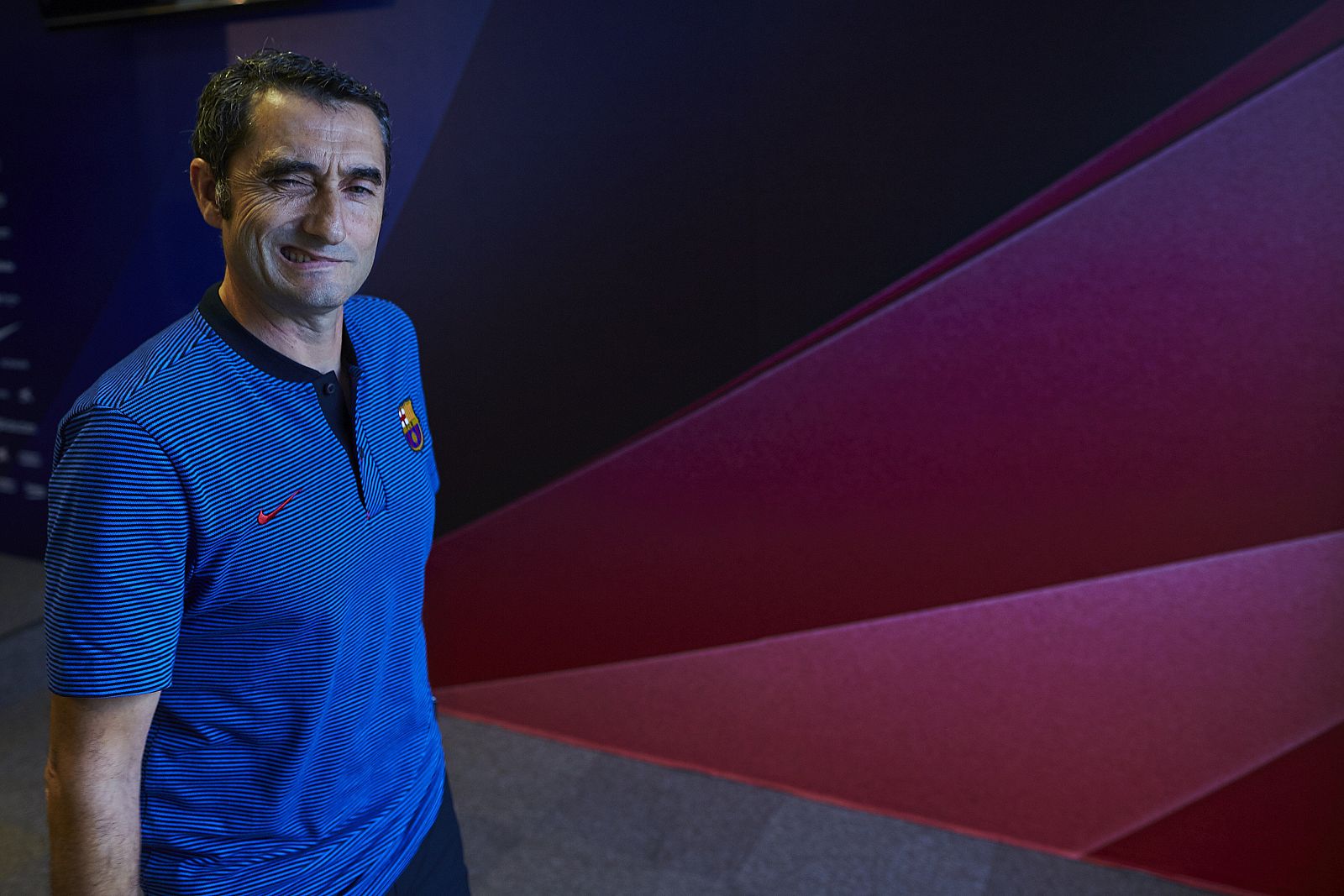 Valverde, este viernes en la sala de prensa de la ciudad deportiva Joan Gamper