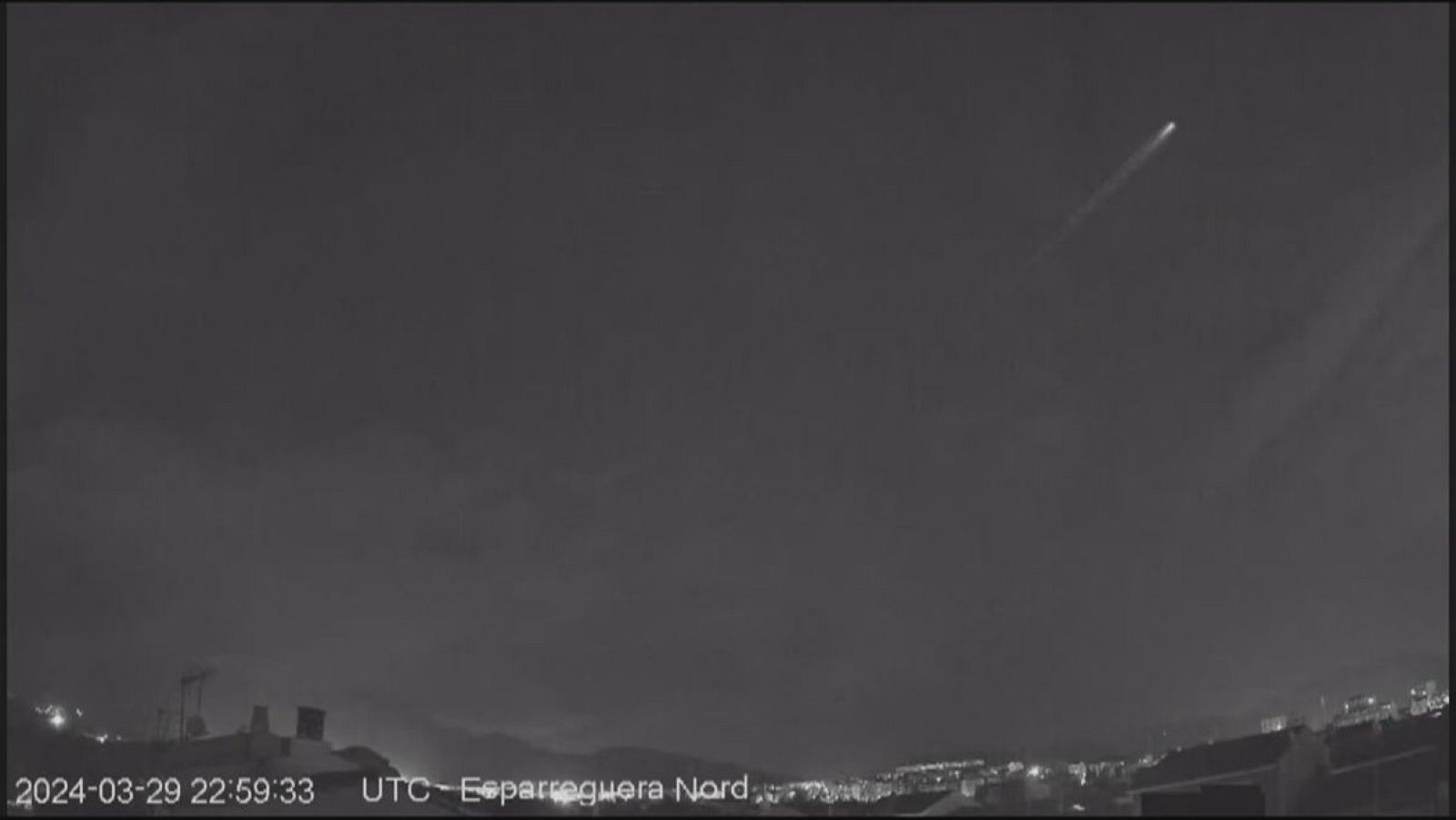 Trajectòria del bòlid artificial captat des d'Esparreguera