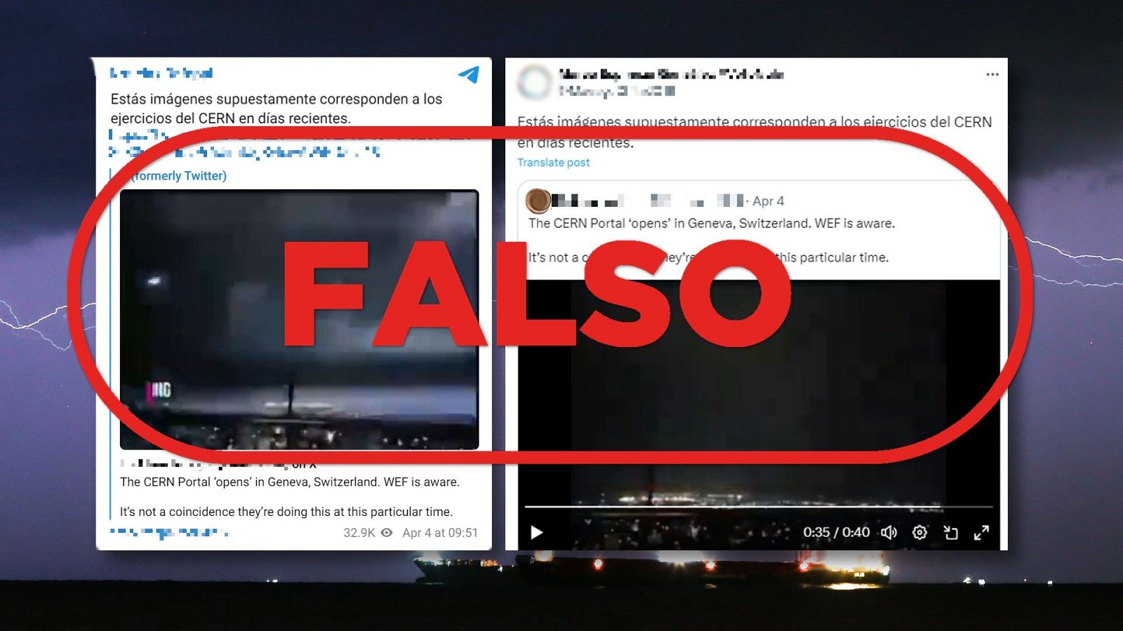 Este vídeo no muestra unos ejercicios del CERN, es una creación digital