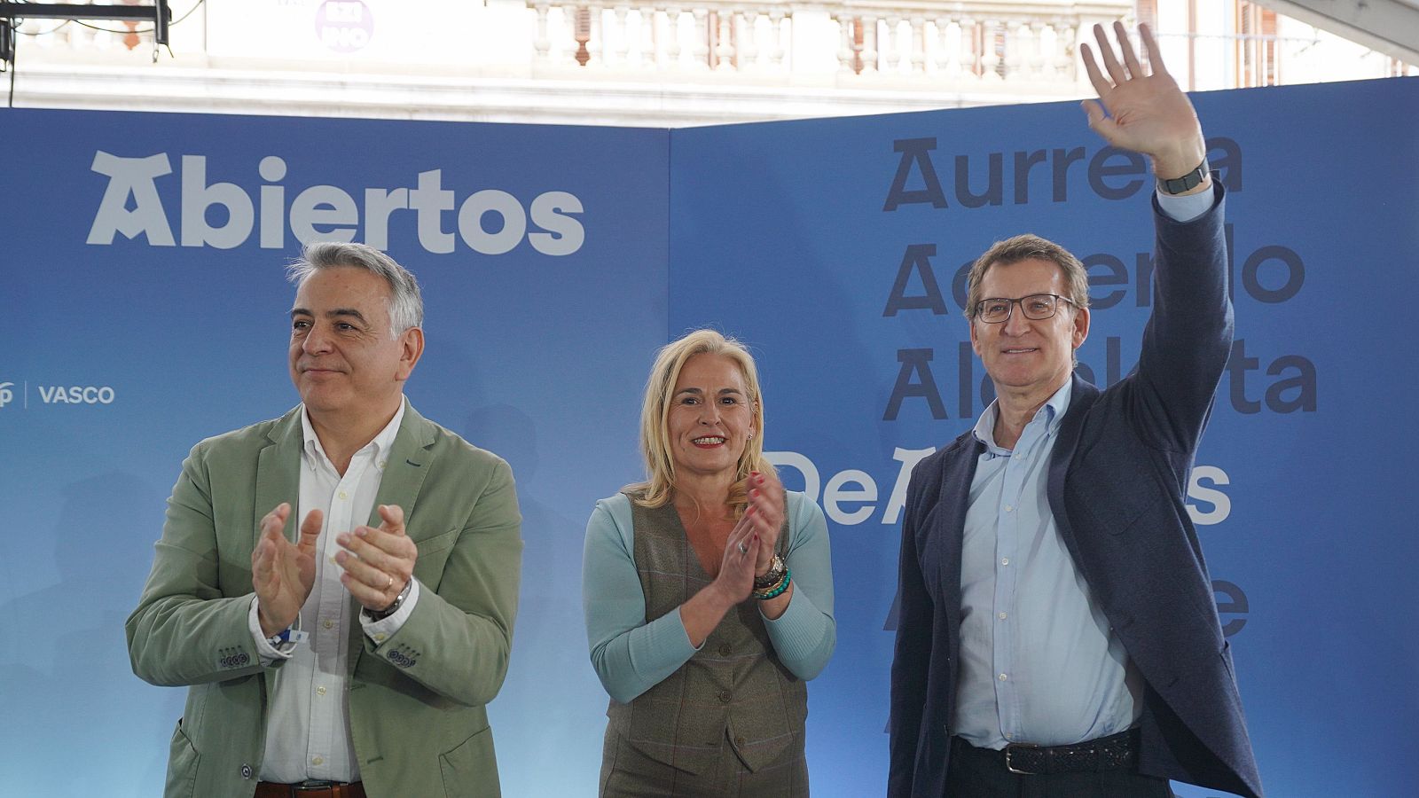 Alberto Núñez Feijóo, en el arranque de campaña del PP vasco en Vitoria