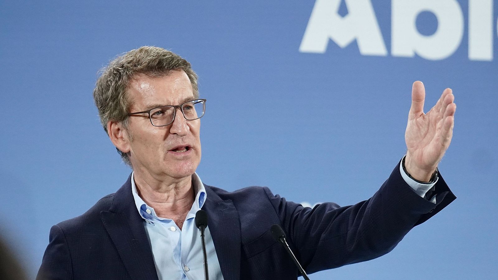 El líder del PP, Alberto Núñez Feijóo, este lunes en Getxo