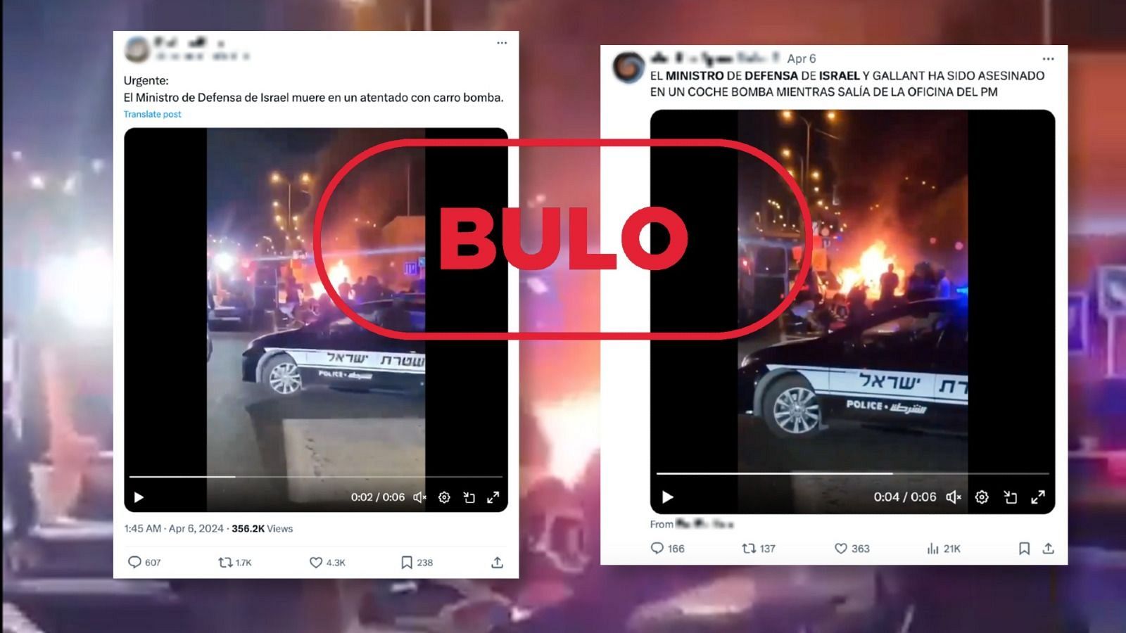 El ministro de Defensa de Israel no ha muerto en un atentado