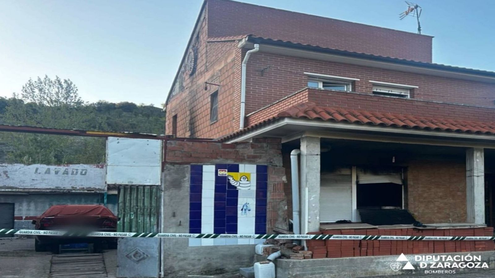 La vivienda incendiada en Ateca en la que han fallecido dos personas