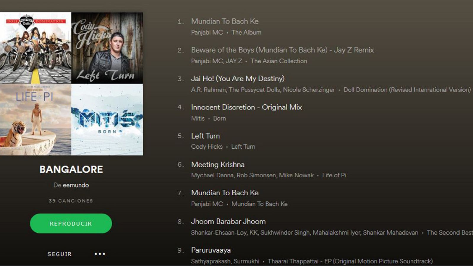 Música para viajar... Bangalore