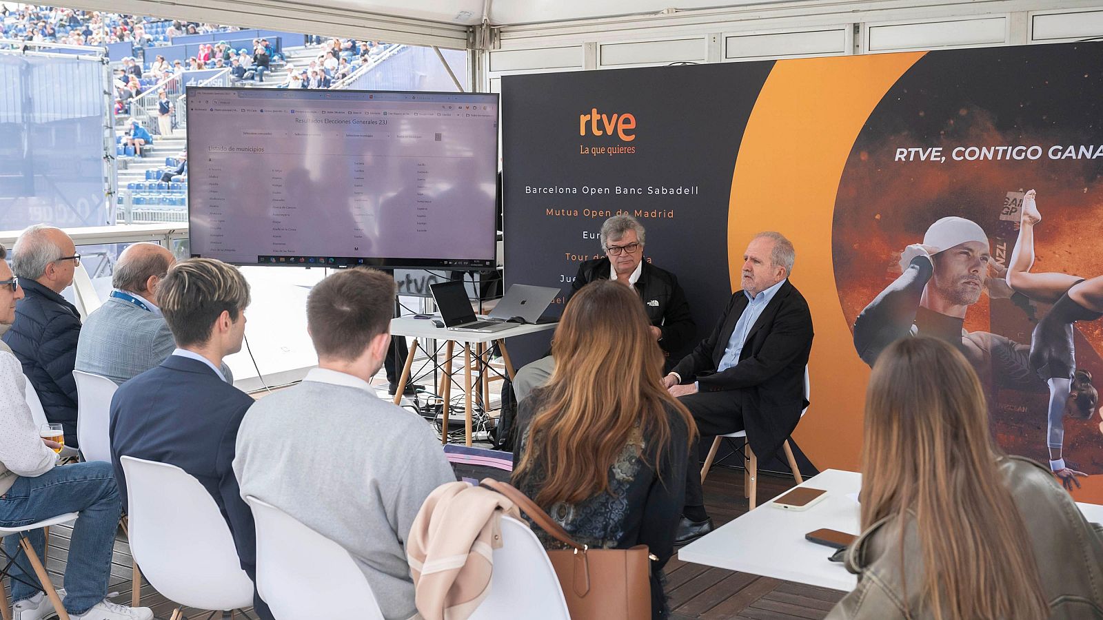 Pere Vila i Francesc Tarrés a la seva classe magistral d'IA al Godó