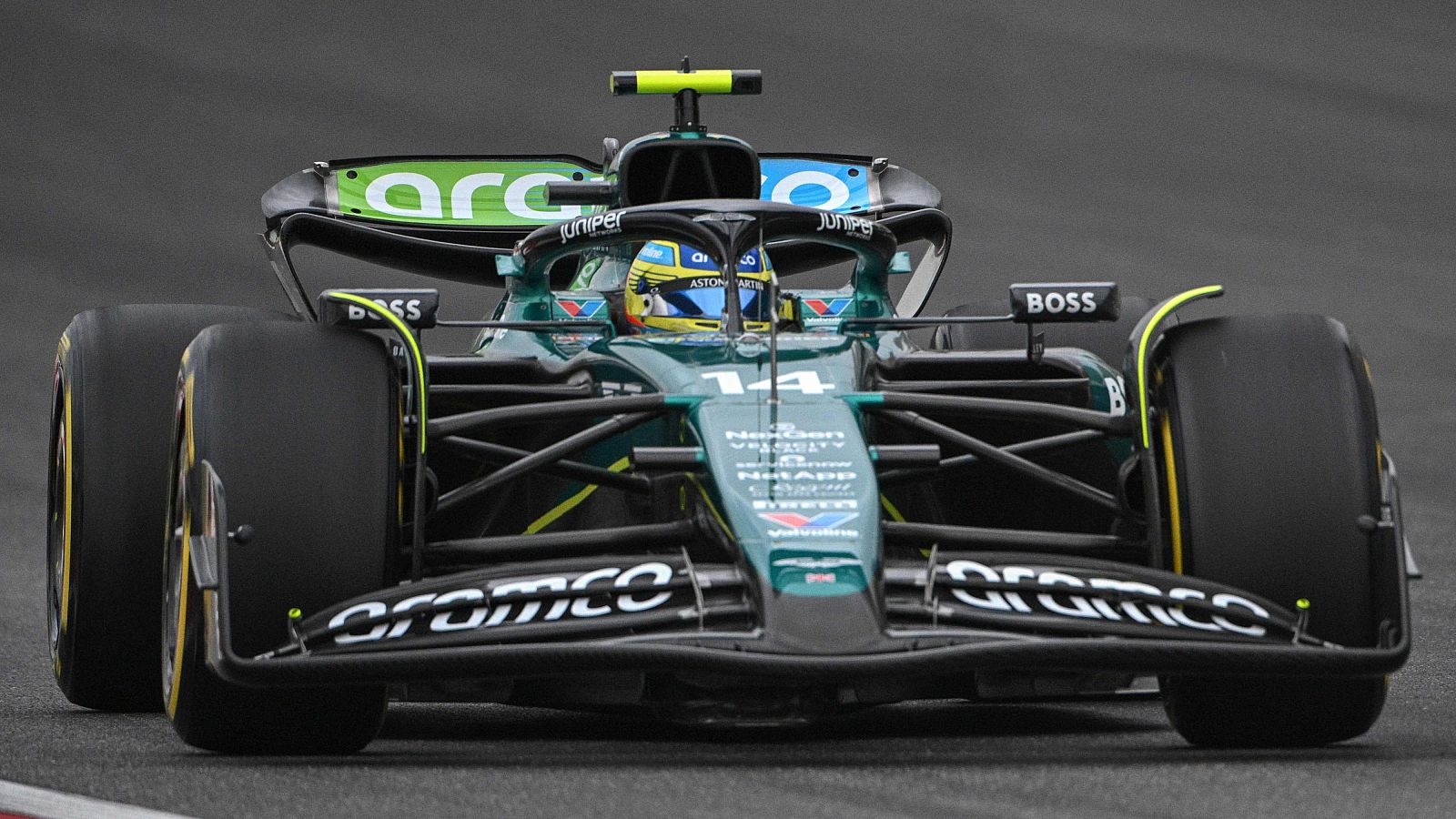 Fernando Alonso, en los entrenamientos del GP de China