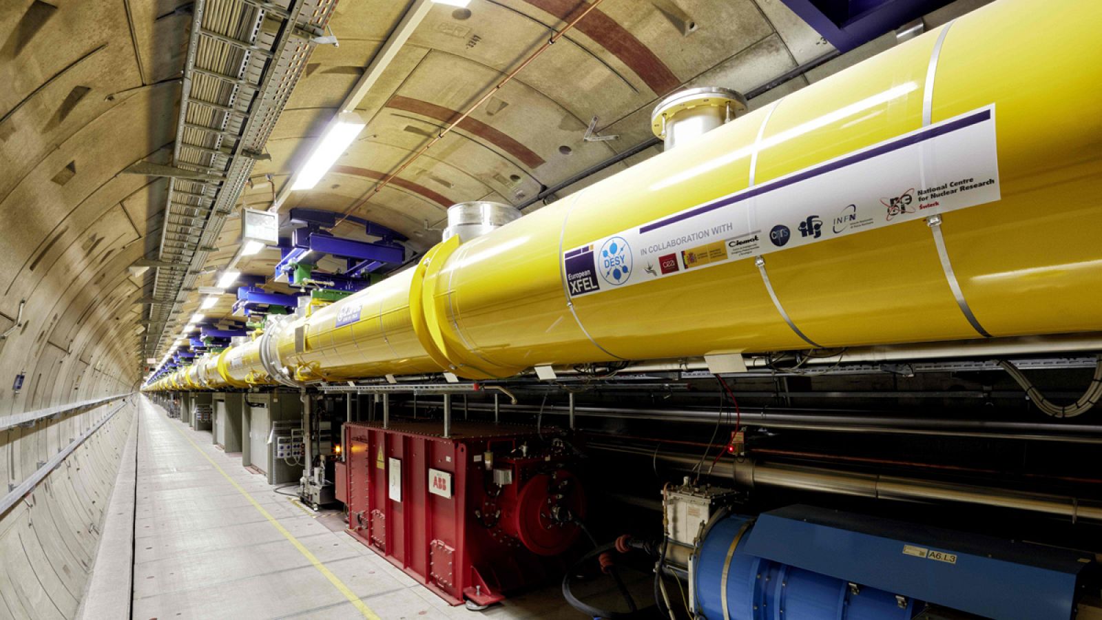 El sistema de túneles del  XFEL -'X-Ray Free-Electron Laser'- en una instalación cerca de Hamburgo, en Alemania