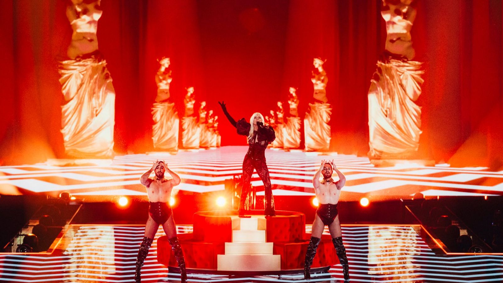 Nebulossa rehearsing ZORRA for Spain at the First Rehearsal of the Grand Final at Malmö Arena