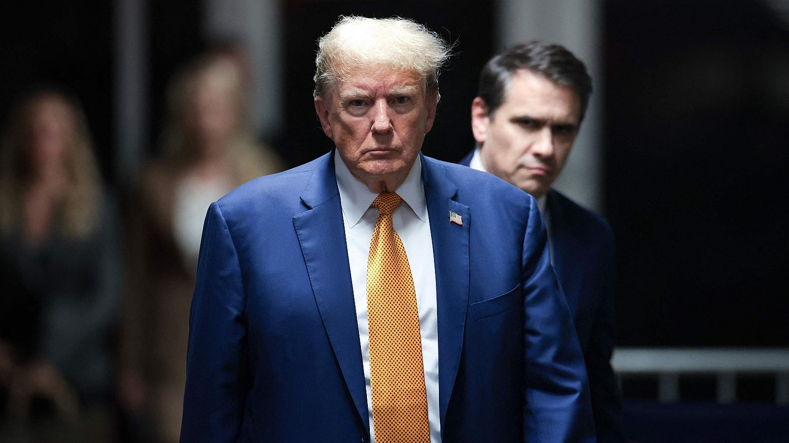 Donald Trump a su llegada a la corte de Nueva York