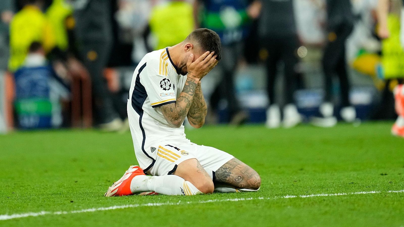 Joselu, en el partido de semifinal de la Champions contra el Bayern de Múnich