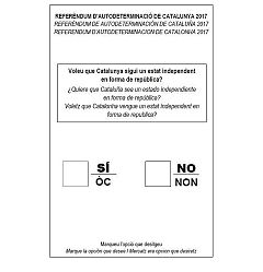 La Generalitat activa una página web para el referéndum y hace pública la papeleta de votación