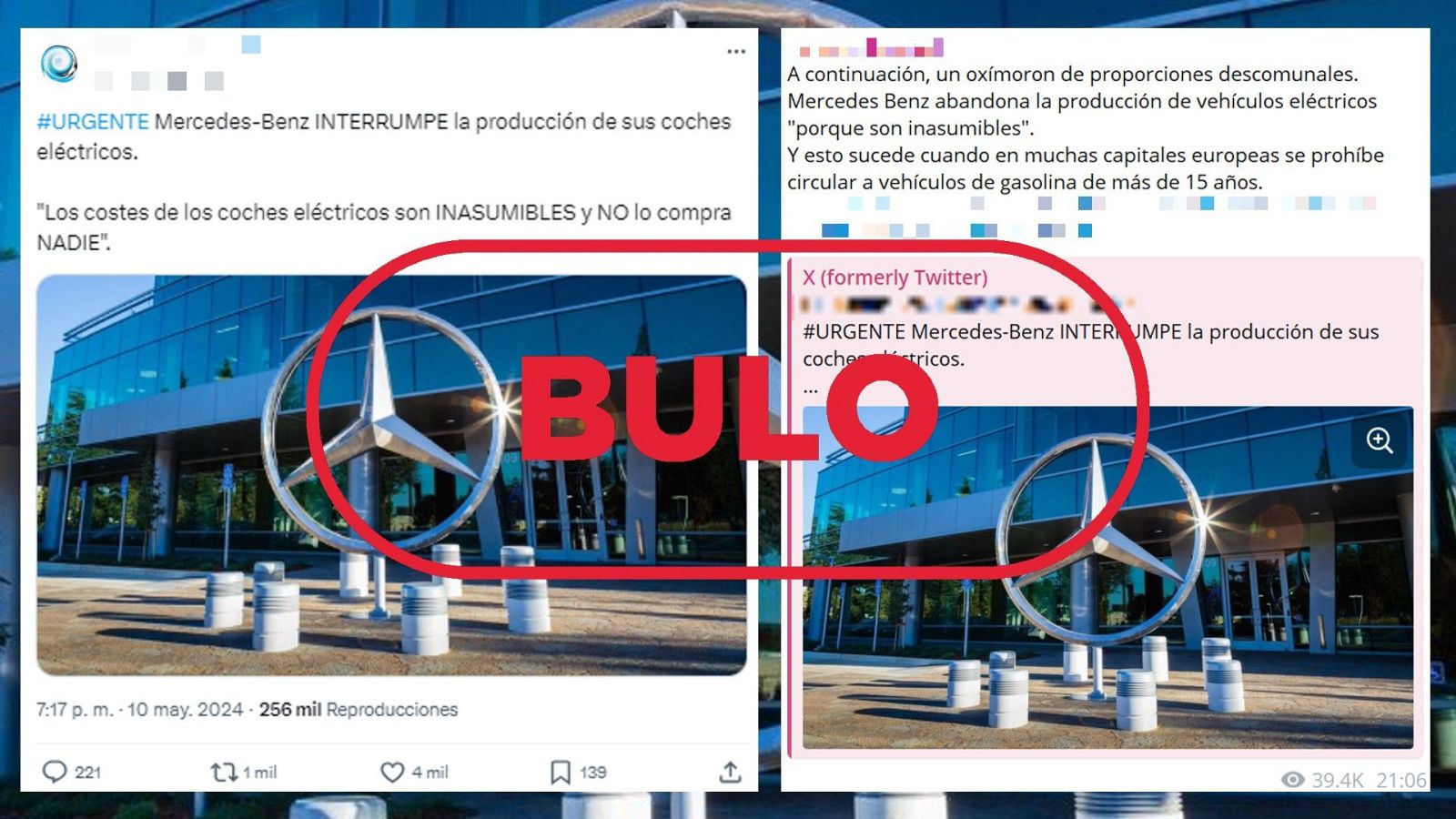 Mercedes-Benz no ha detenido la producción de vehículos eléctricos, es un bulo