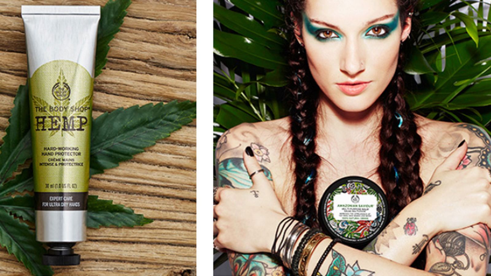 Imagen promocional de dos productos de The Body Shop