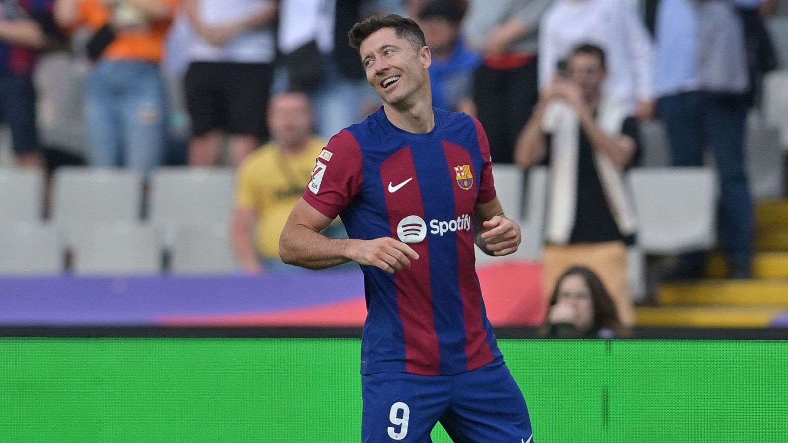 Lewandowski durante un partido del Barcelona