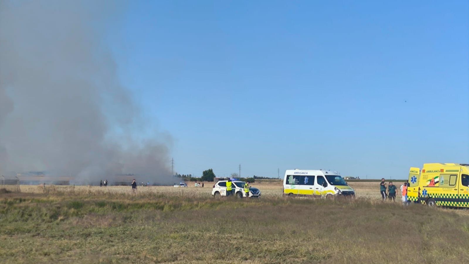 Un fallecido y un herido con "numerosas quemaduras" en un accidente de ultraligero en Cáceres