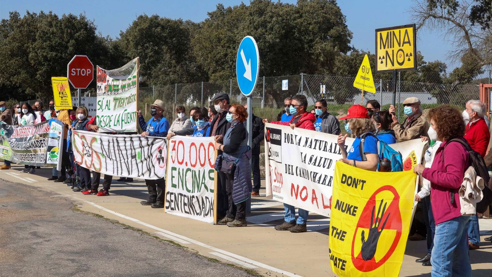 Protesta en contra de la mina de uranio en Retortillo