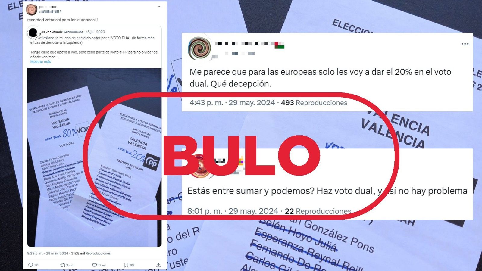 Elecciones europeas 2024: esta foto no muestra un voto dual, es un voto nulo