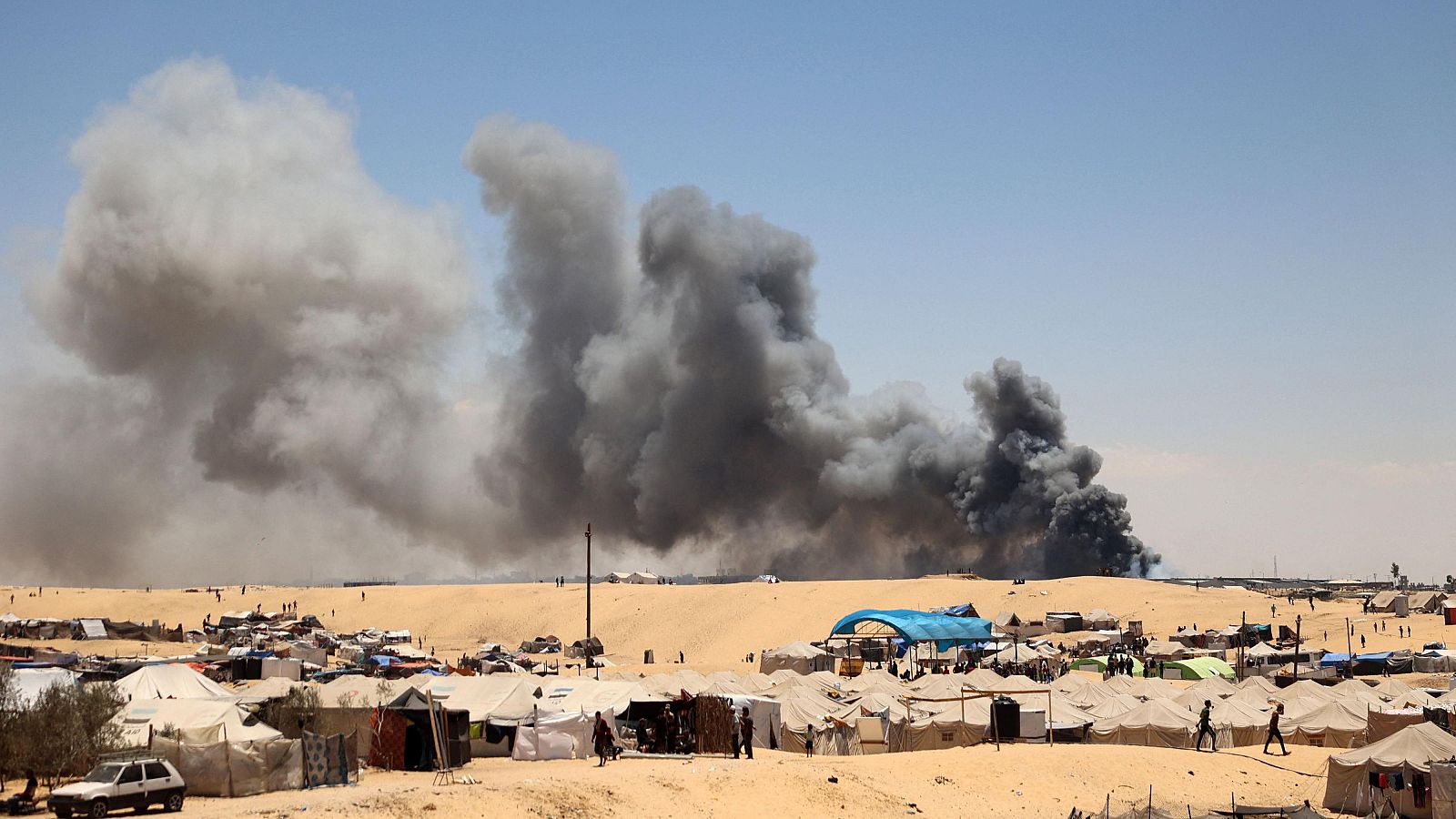 Campamento de desplazados cerca de Tal al Sultan, Ráfah