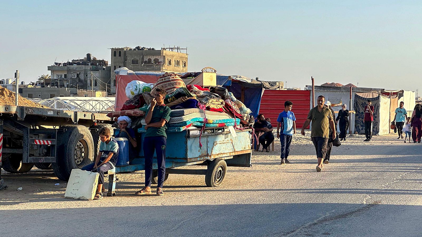 Vista del campamento de Al Mawasi, en el sur de Rafah.