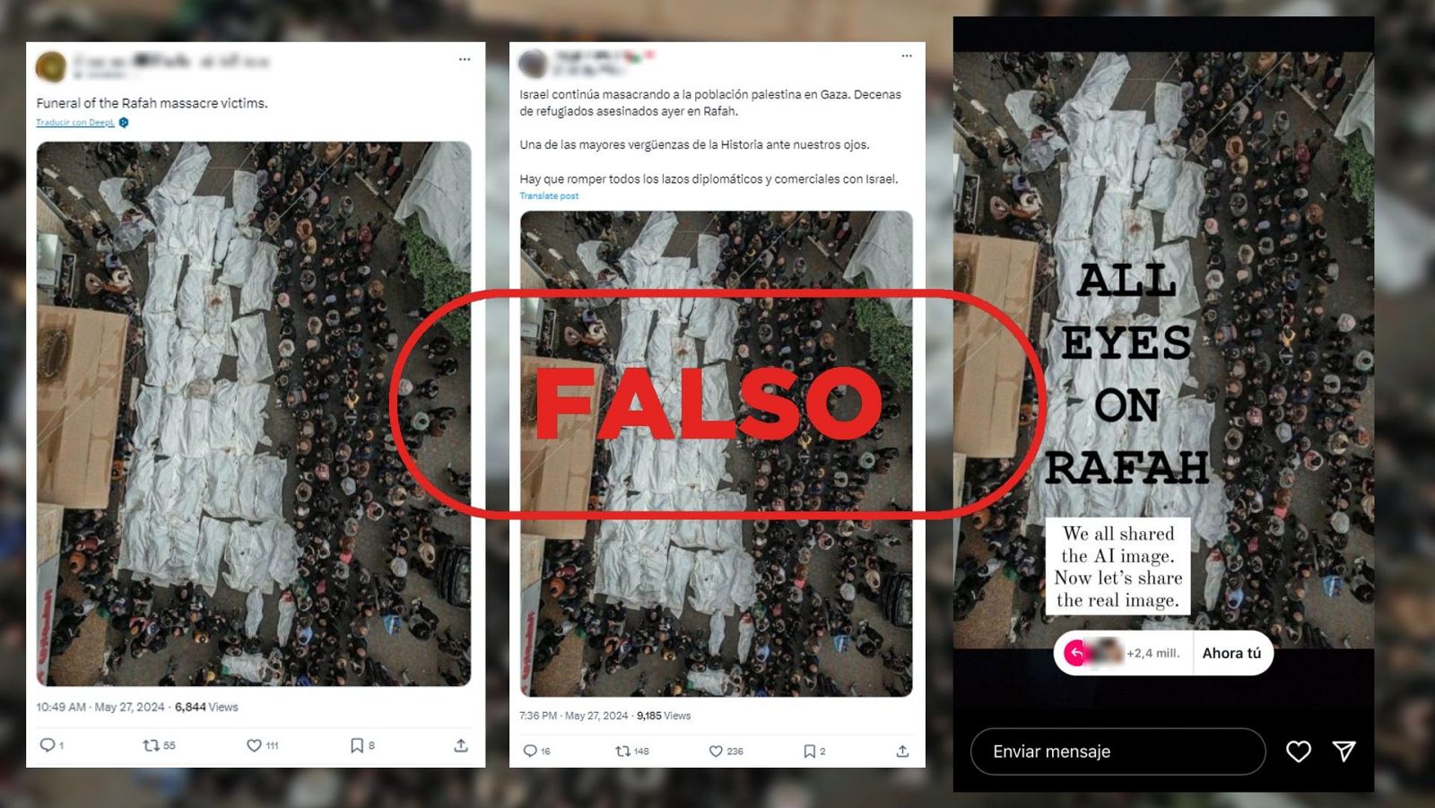 Guerra en Gaza: esta imagen no está tomada en Ráfah