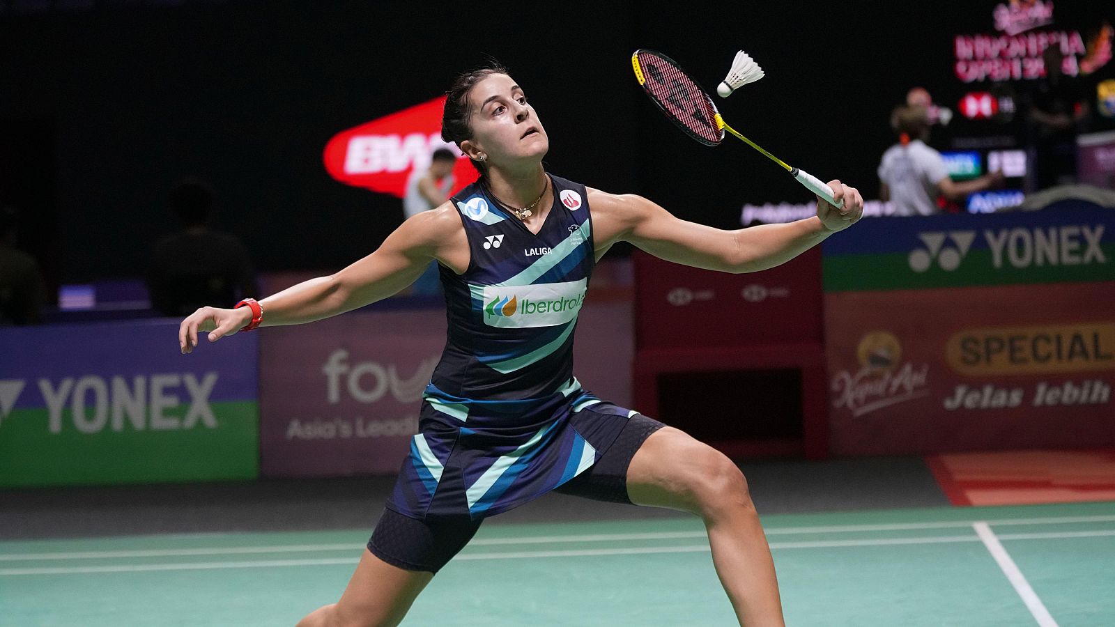 Carolina Marín durante su segundo parido en el Indonesia Open Badminton