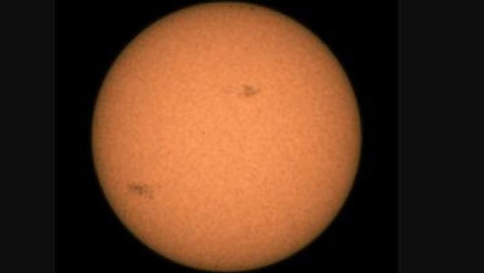 Manchas solares captadas desde Marte