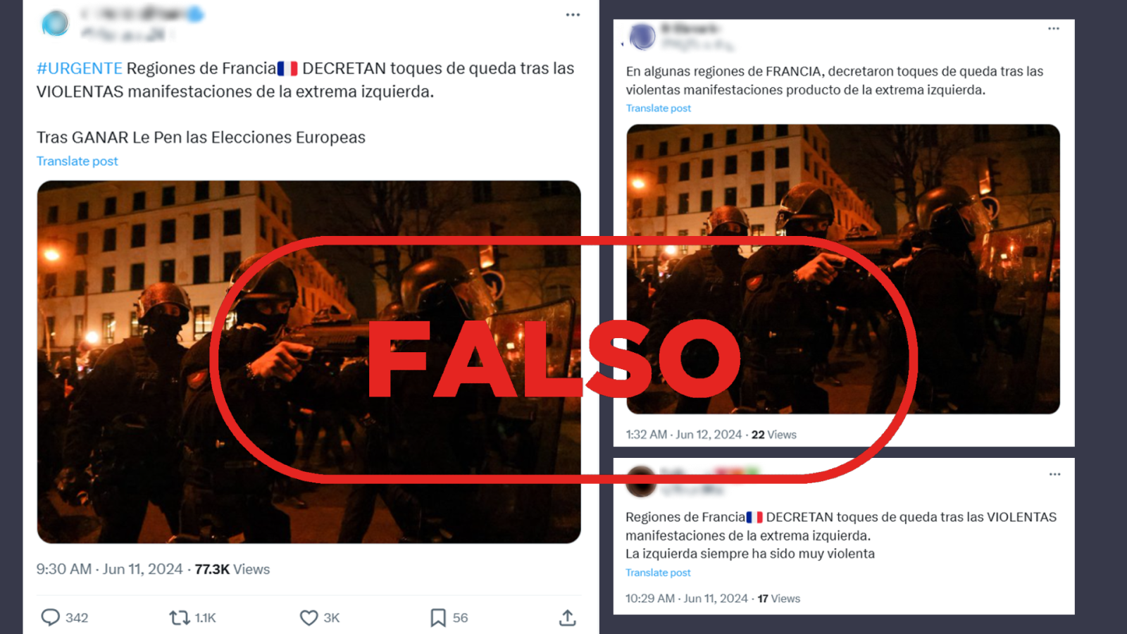 Francia: No hay toque de queda por las manifestaciones tras la victoria de la ultraderecha en las europeas