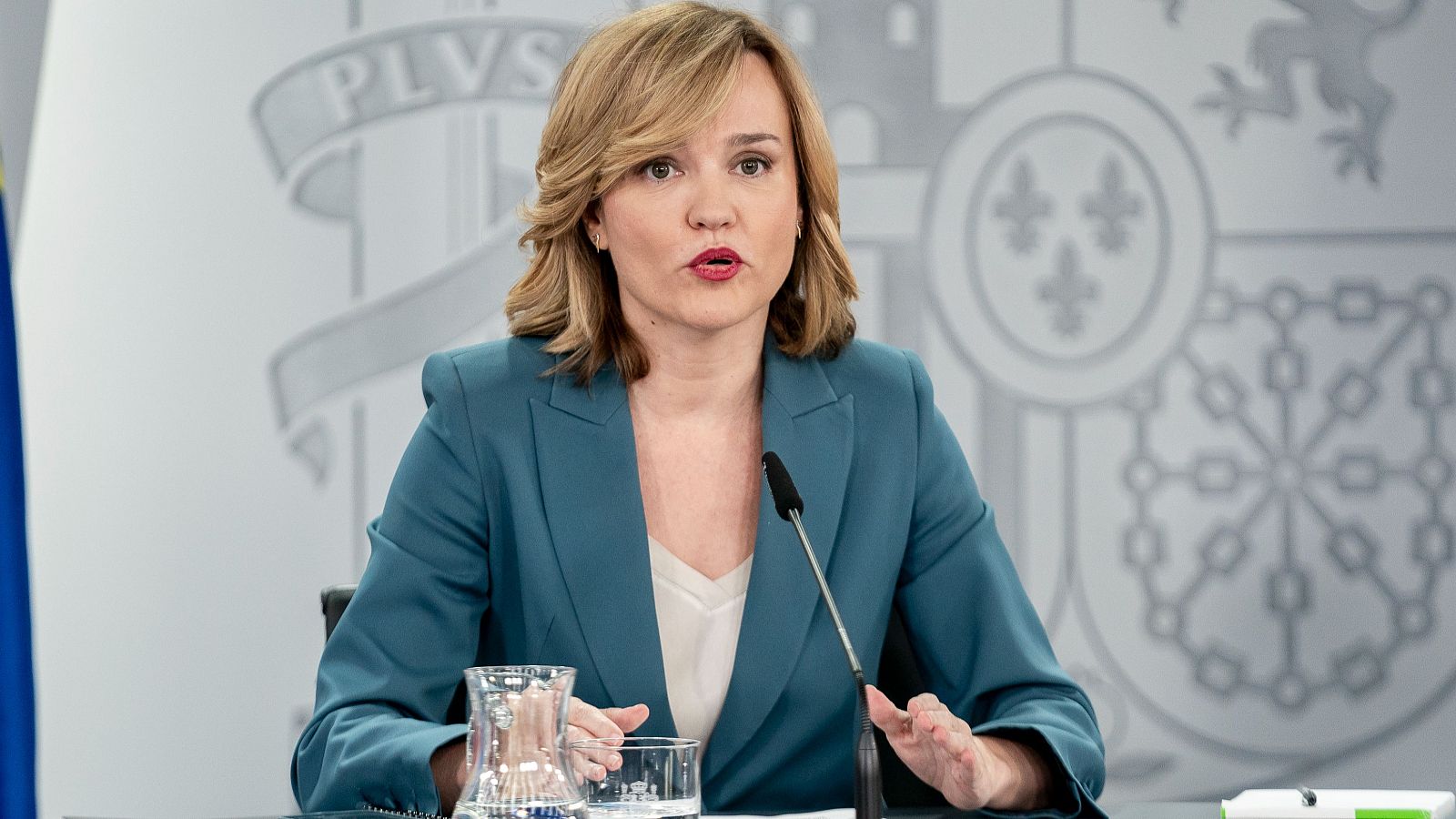 La portavoz del Gobierno, Pilar Alegría, en la rueda de prensa posterior al Consejo