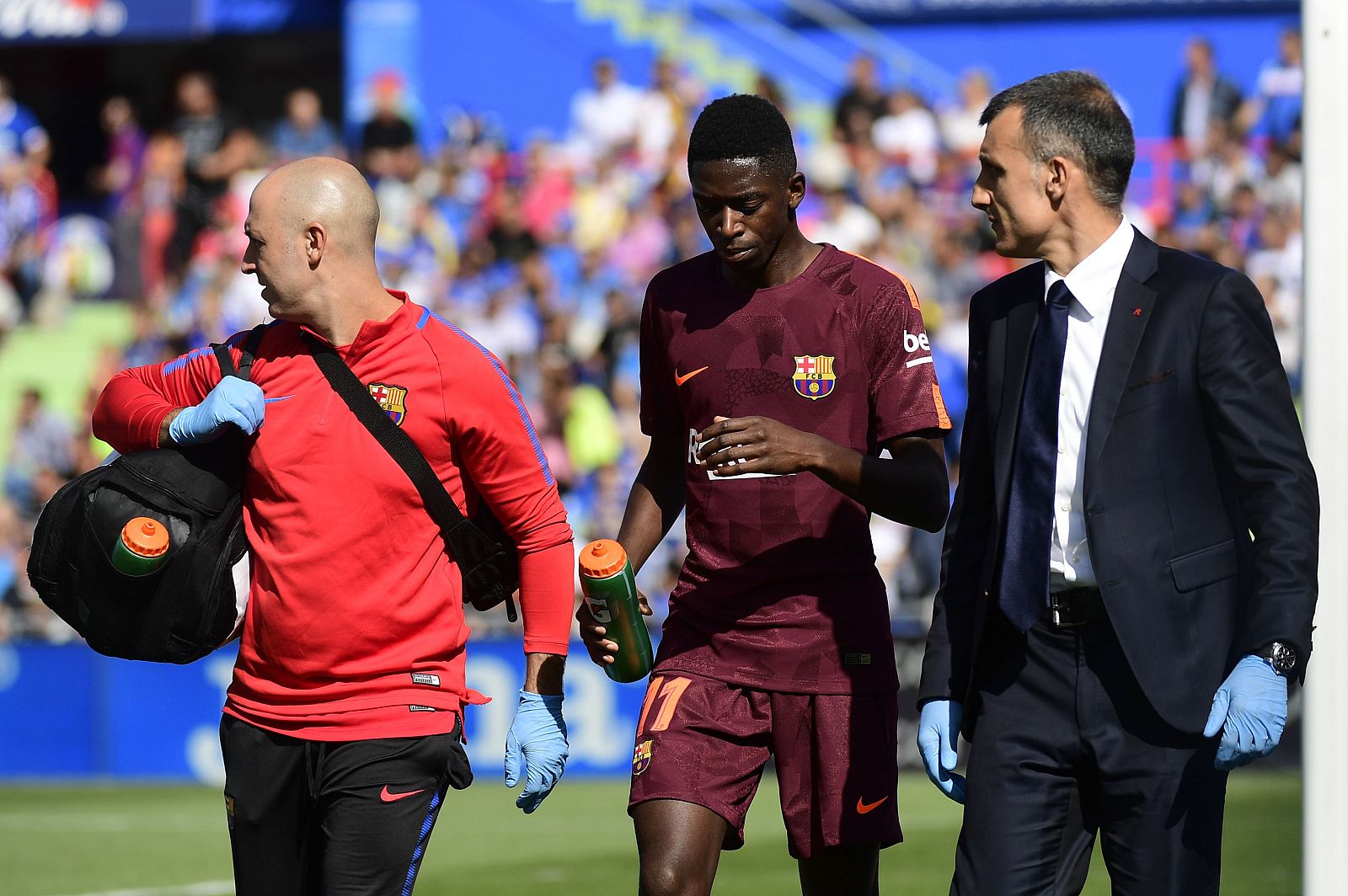 Dembelé se retira lesionado en Getafe