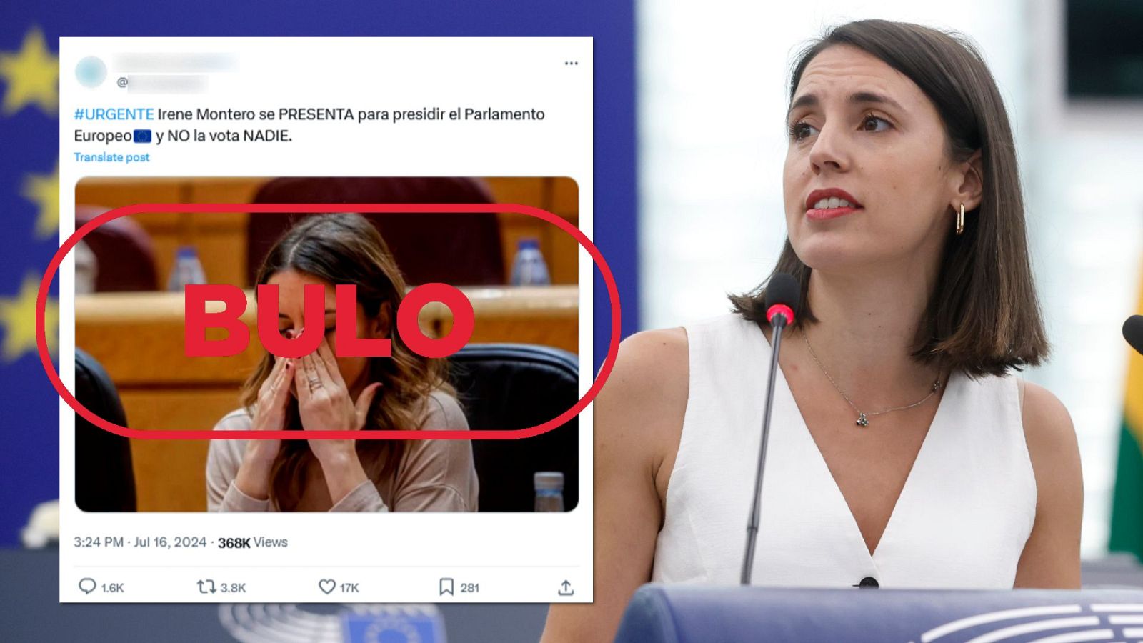 Es falso que a Irene Montero "nadie" la votara en el Europarlamento