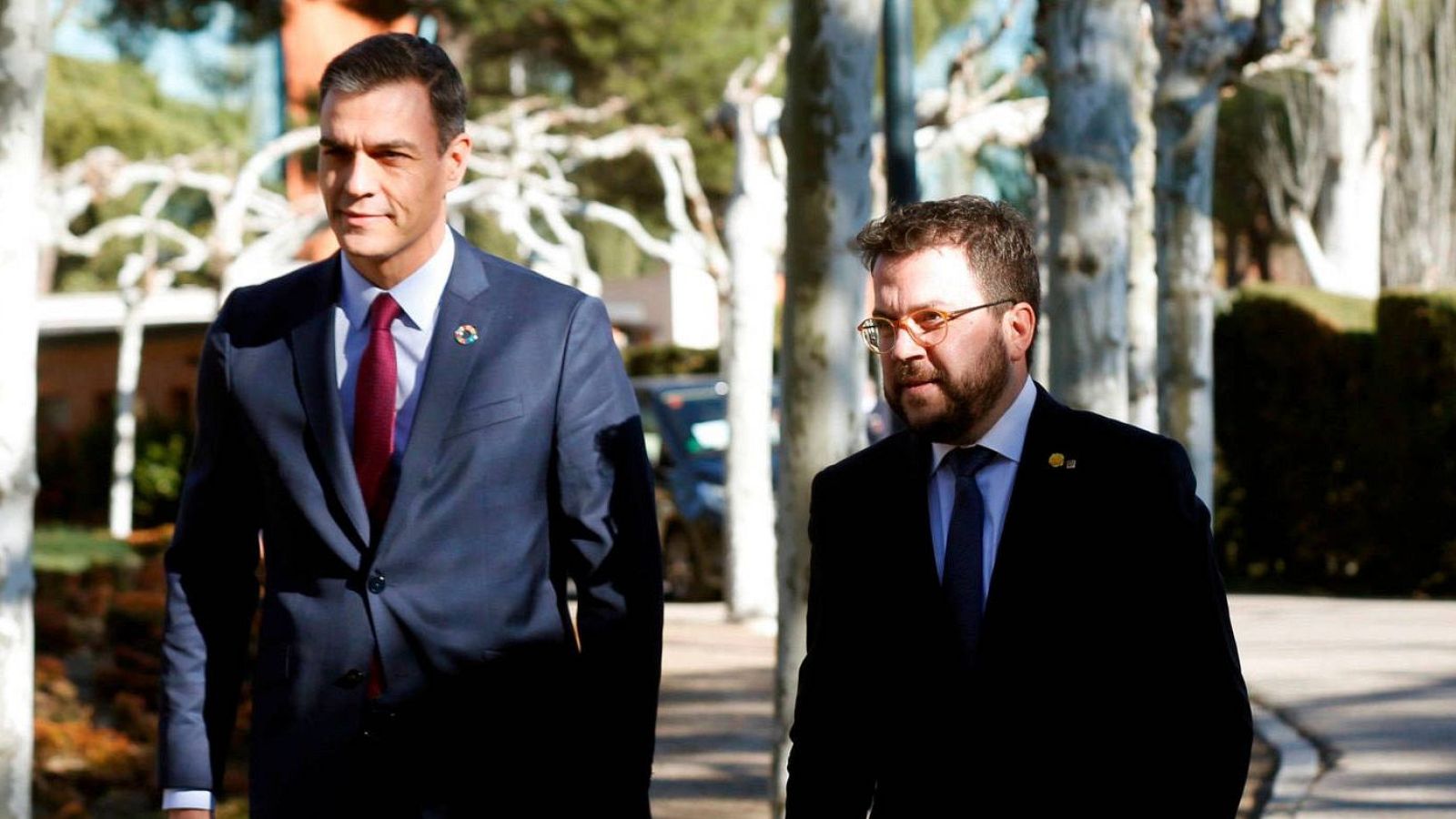 Pedro Sánchez i Pere Aragonès durant una trobada a Barcelona
