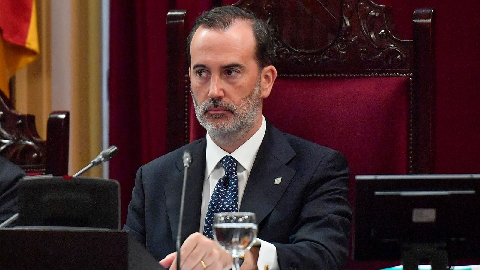 El presidente del Parlament Balear, Gabriel Le Senne durante un pleno en la Cámara