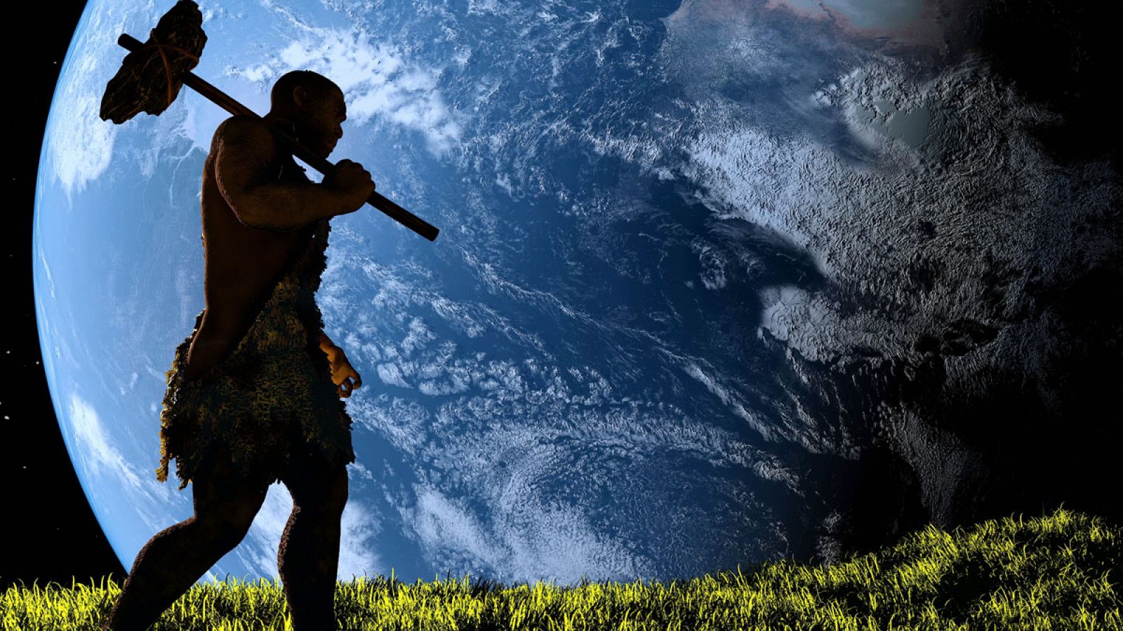 Recreación de un hombre prehistórico