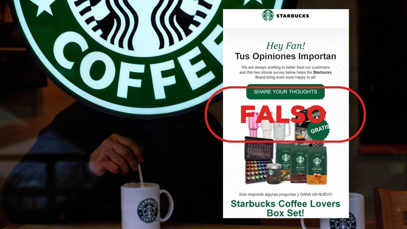 Starbucks no regala un "Coffee Lovers Box Set", es un fraude