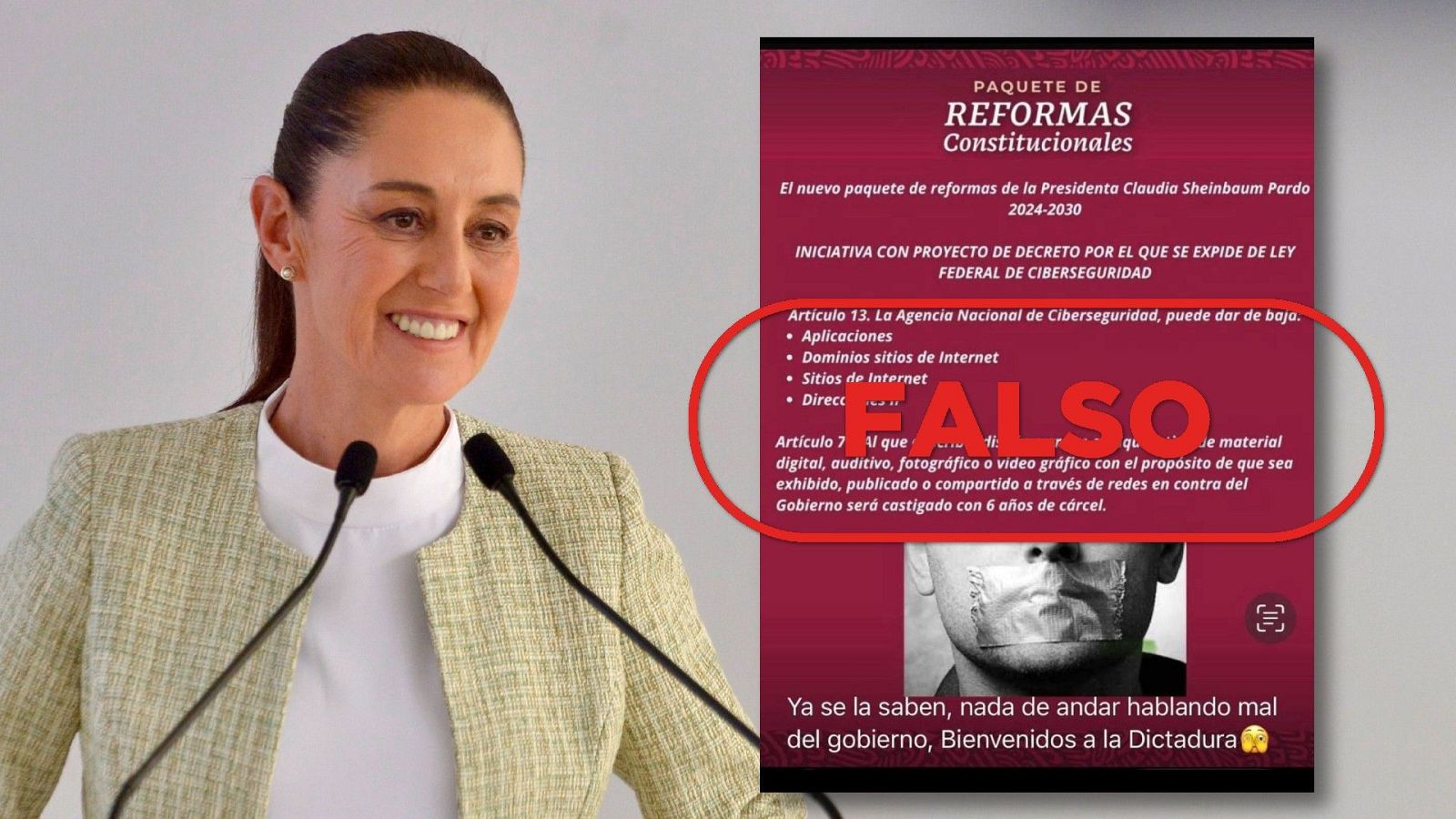 Sheinbaum no propone 6 años de cárcel por difundir contenido contra el Gobierno