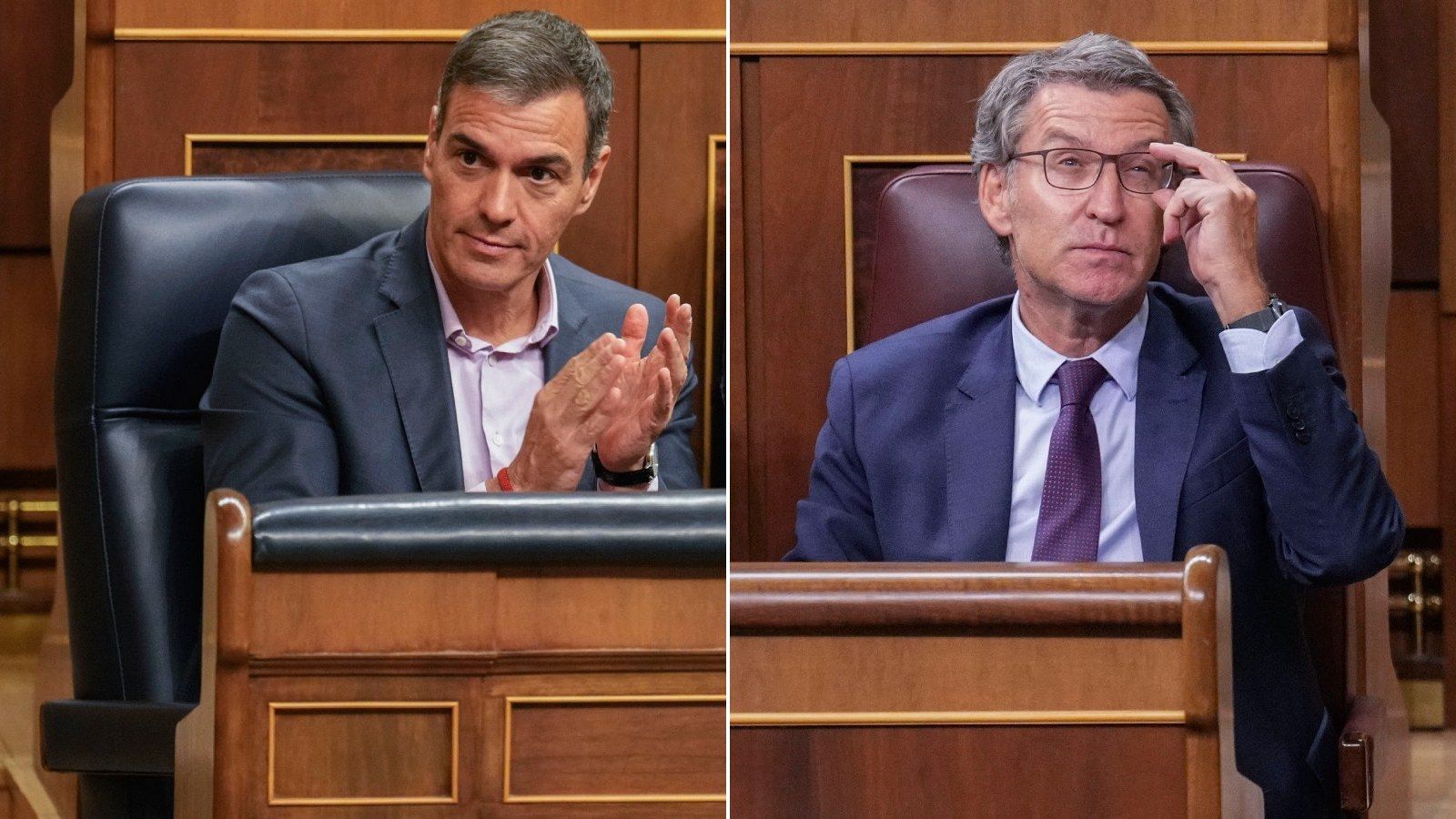 Pedro Sánchez y Alberto Núñez Feijóo, durante el pleno del Congreso de los Diputados del 17 de septiembre de 2024