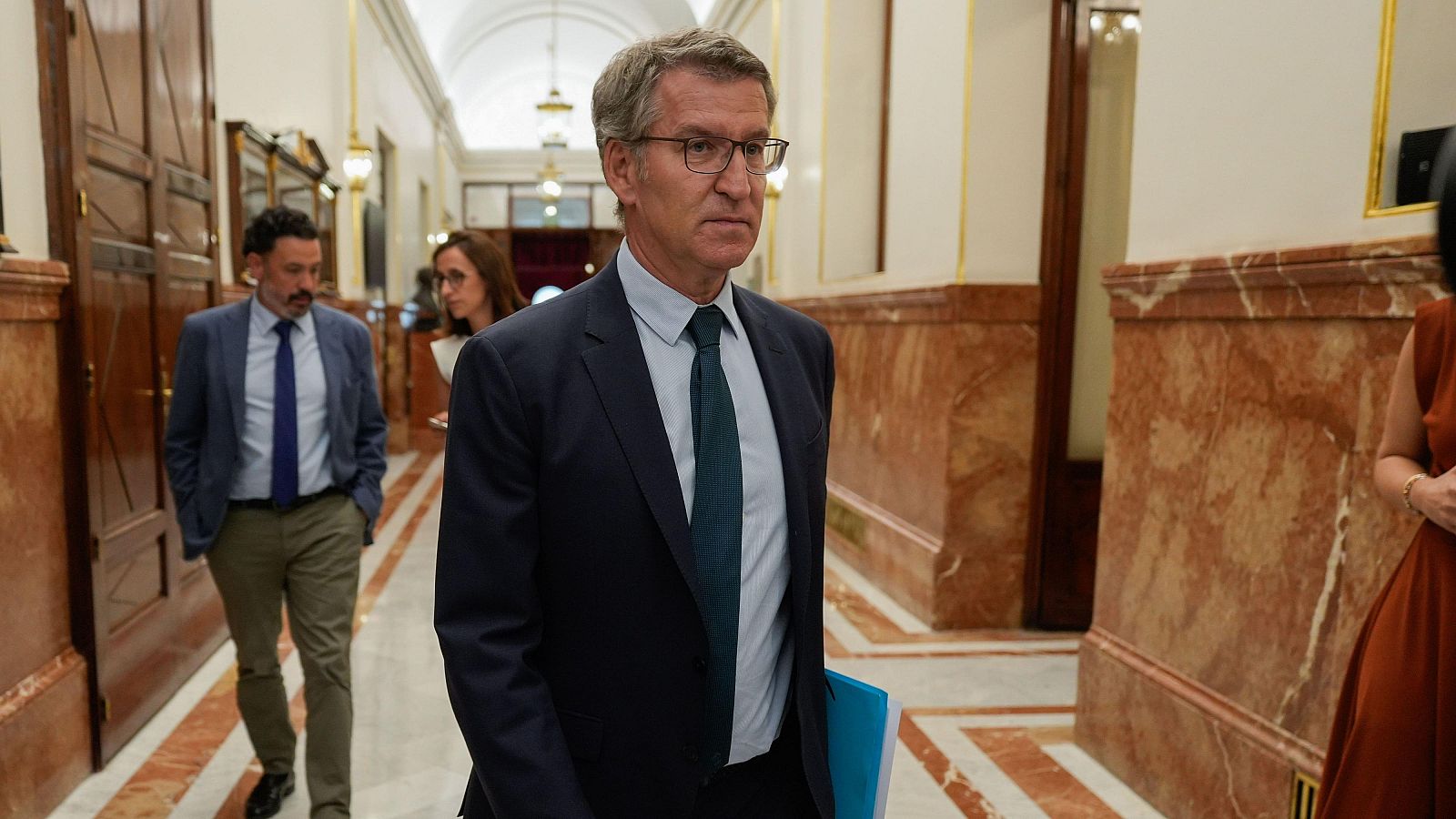 El líder del Partido Popular, Alberto Núñez Feijóo,en el Congreso