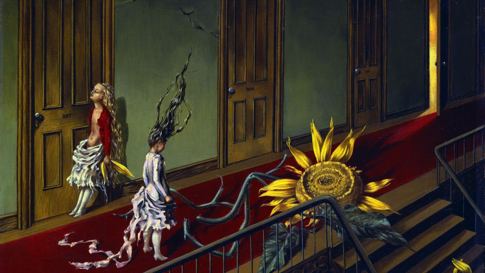 Detalle de 'Pequeña serenata nocturna' ,1943. Dorothea Tanning.