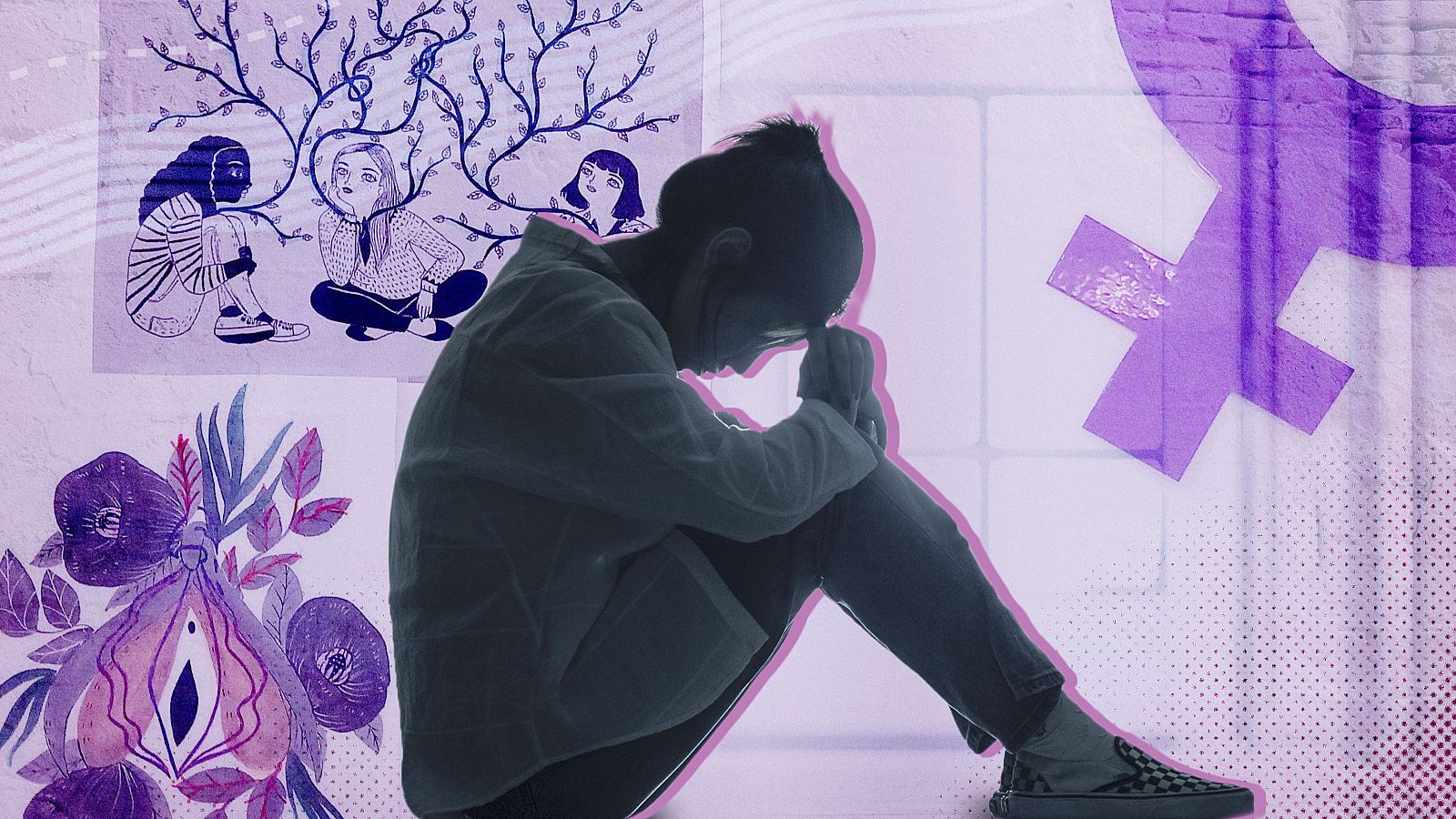 Mensajes feministas decoran las paredes del centro