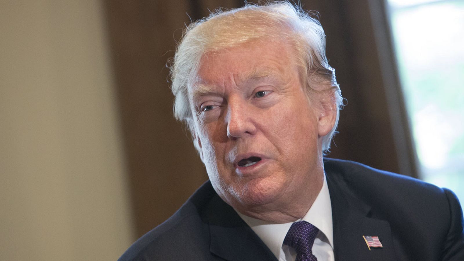 Donald Trump, en una reunión en el Senado estadounidense este miércoles