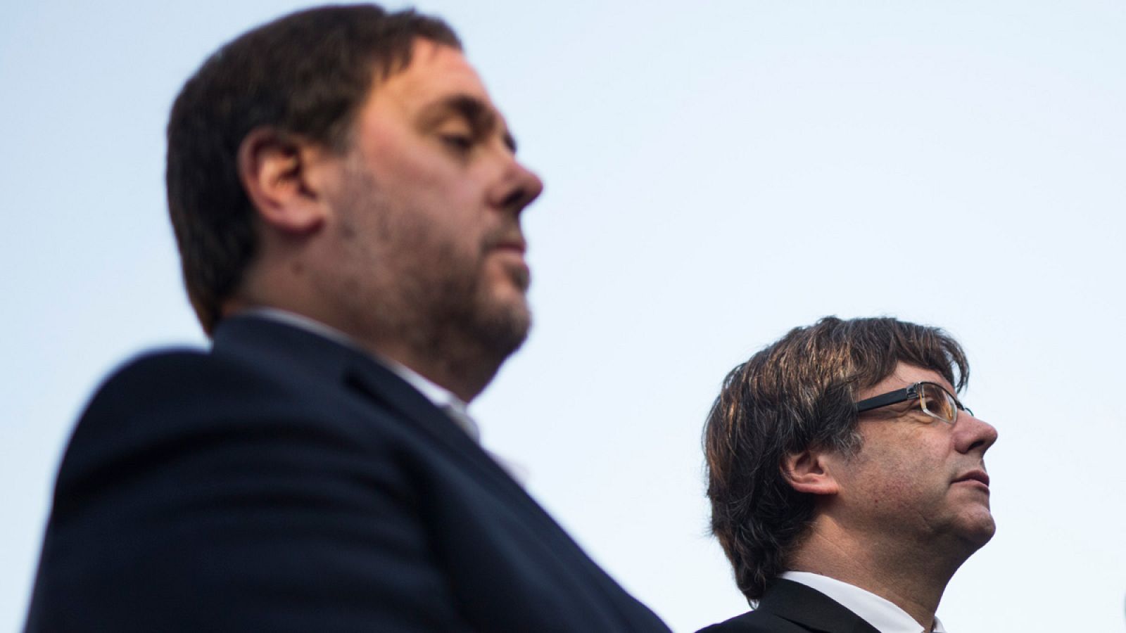 El vicepresidente de la Generalitat, Oriol Junqueras, junto al presidente catalán Carles Puigdemont