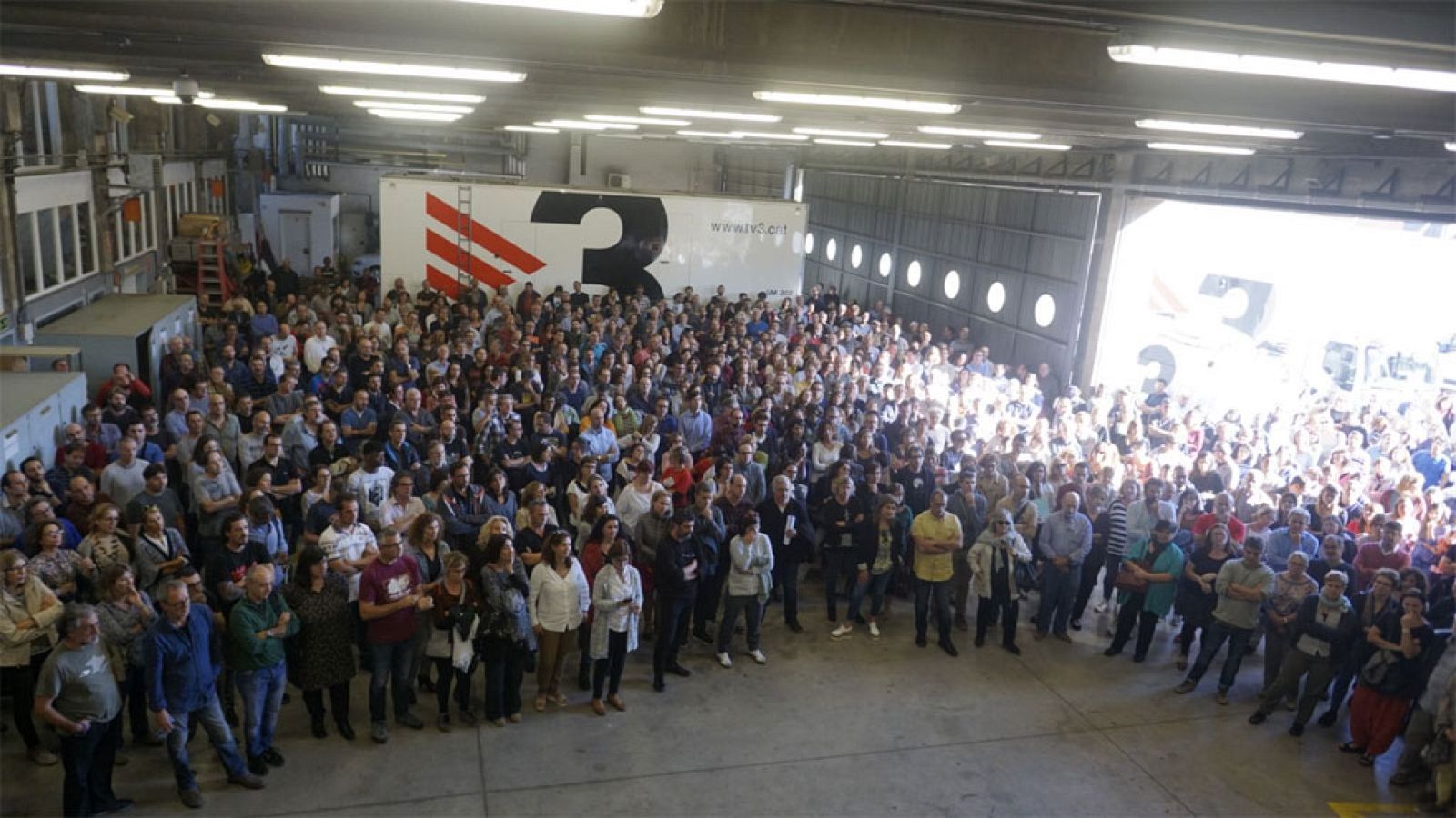 Imagen de la asamblea de trabajadores de TV3, difundida por el Comité de Empresa