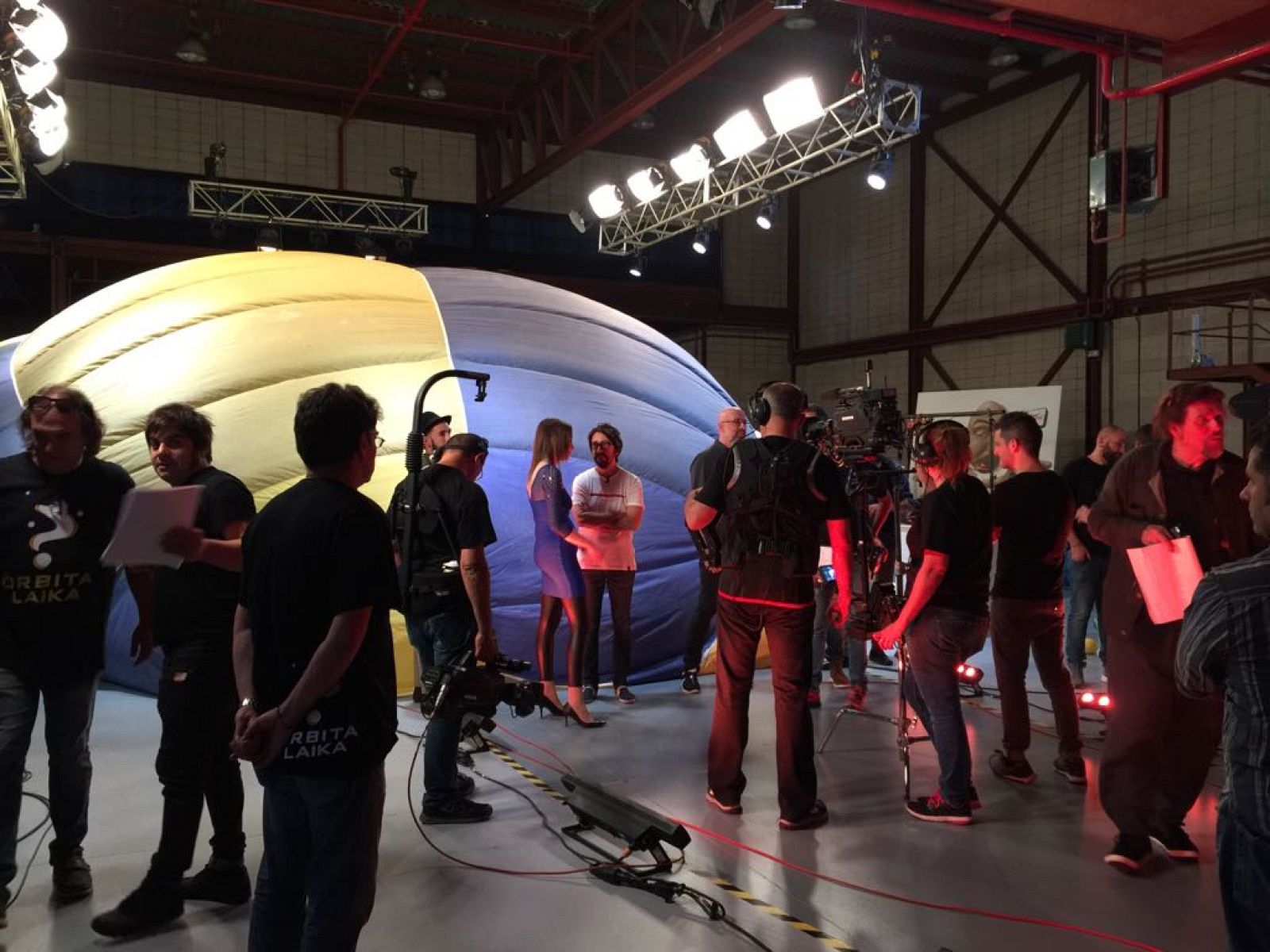 Durante la grabación de 'Órbita Laika' con Flipy